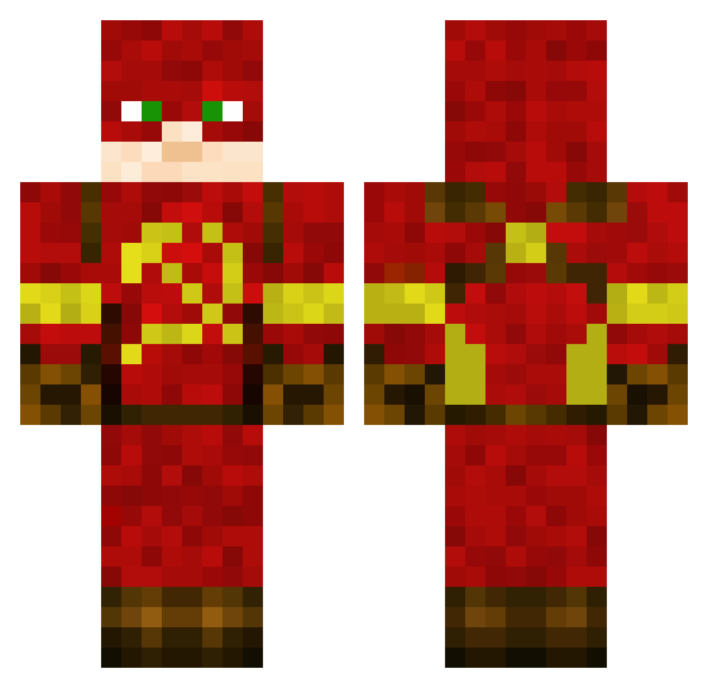 TheRealUrgod Minecraft skin, front and back view