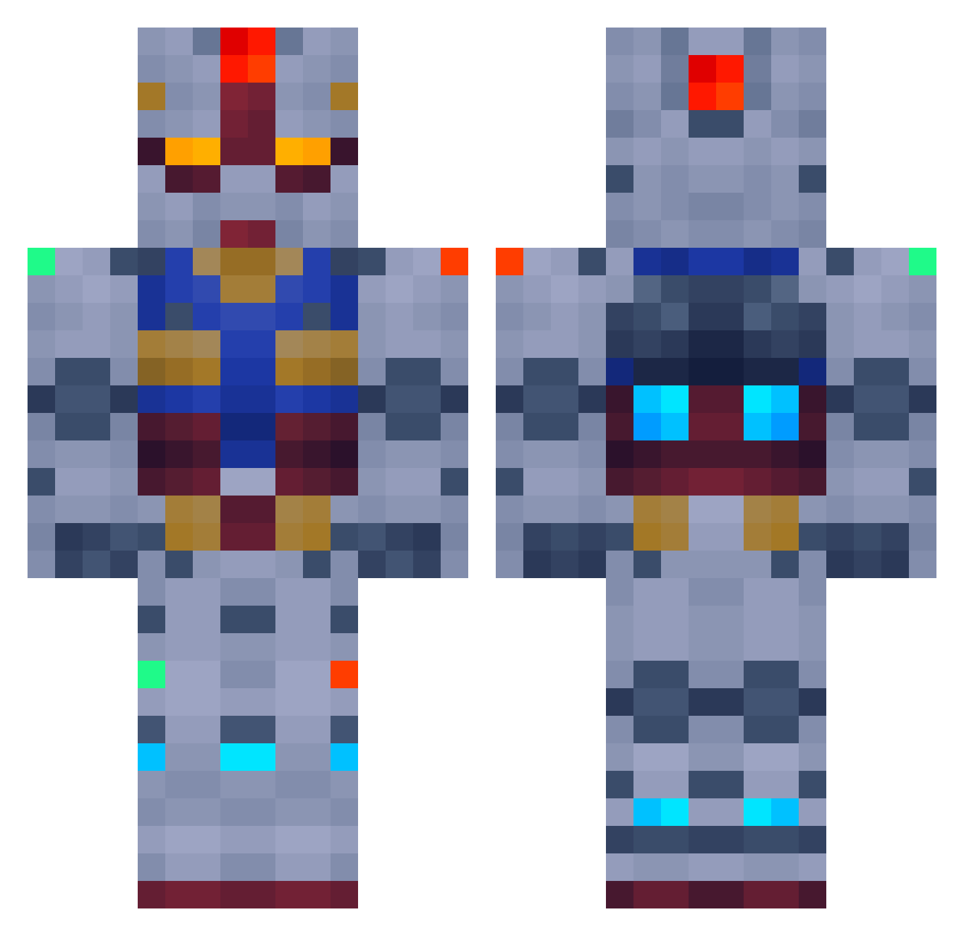 KingCesarII Minecraft skin, front and back view