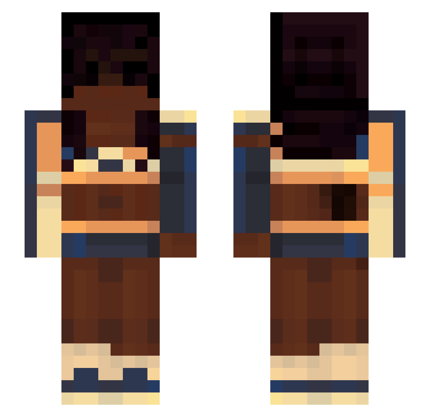 aresdotmp3 Minecraft skin, front and back view