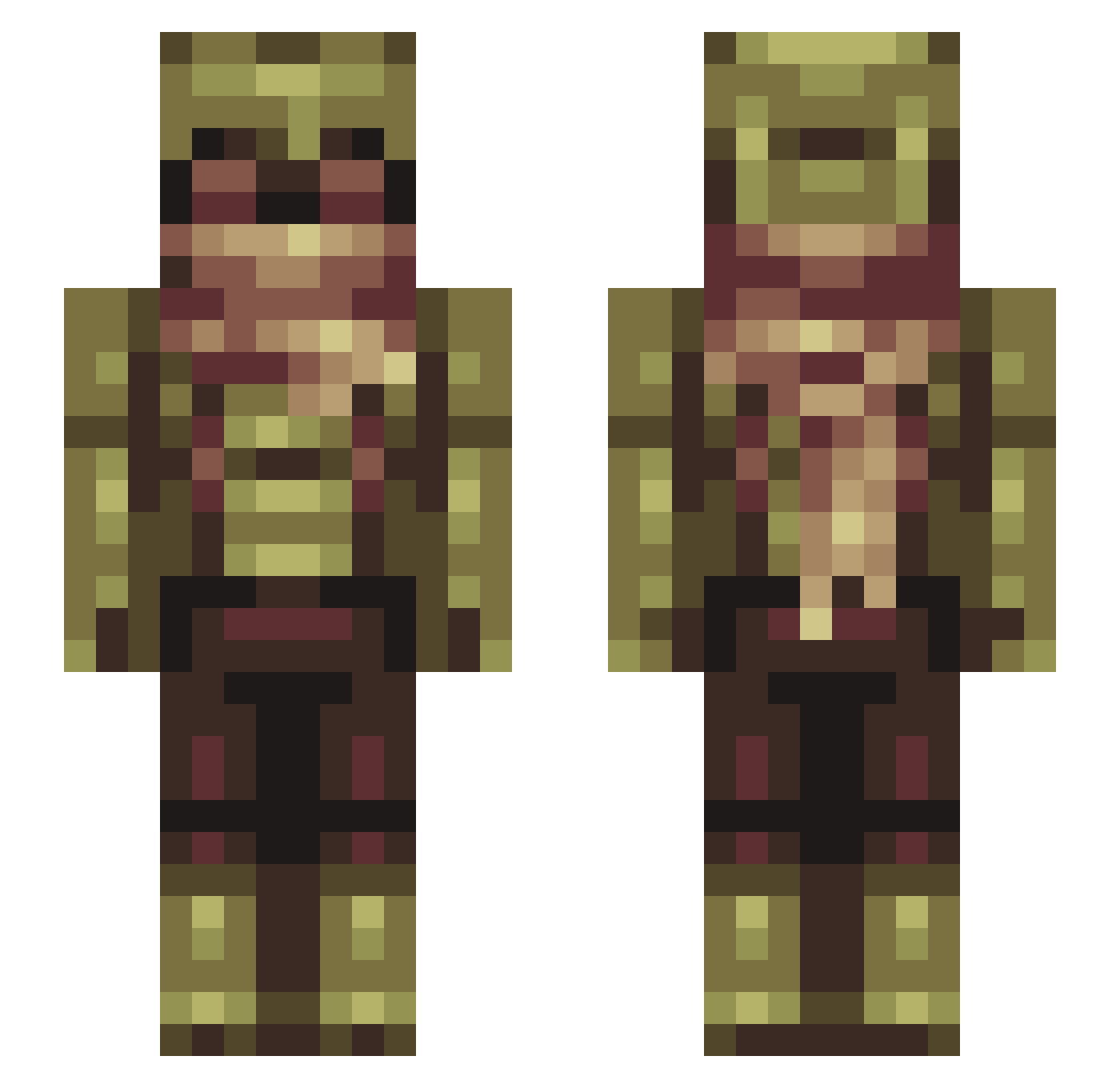 TheRa4ina Minecraft skin, front and back view