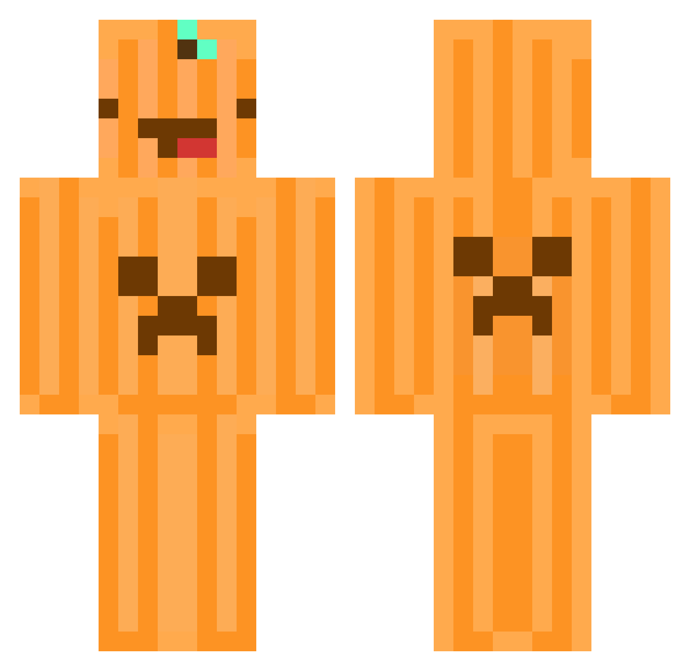 JOHN_PUMPKIN Minecraft skin, front and back view