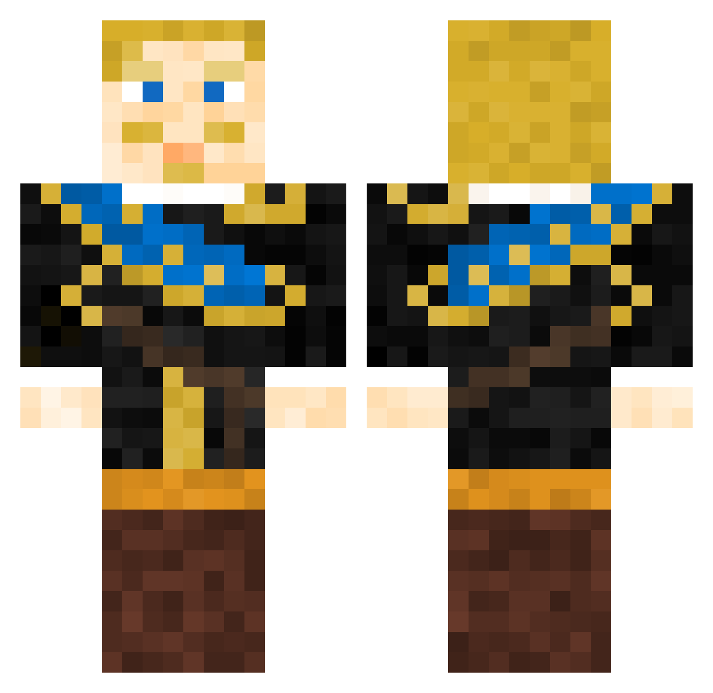 SluddraN Minecraft skin, front and back view