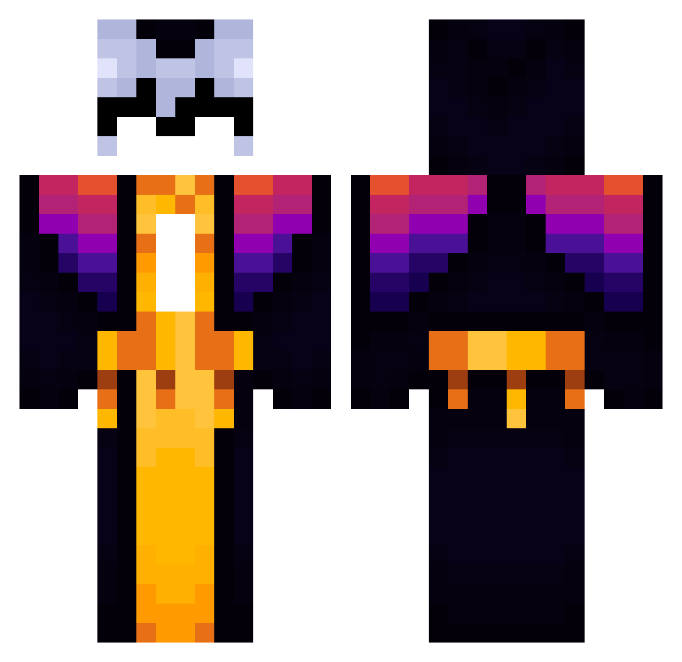 Empyreal_Stygia Minecraft skin, front and back view