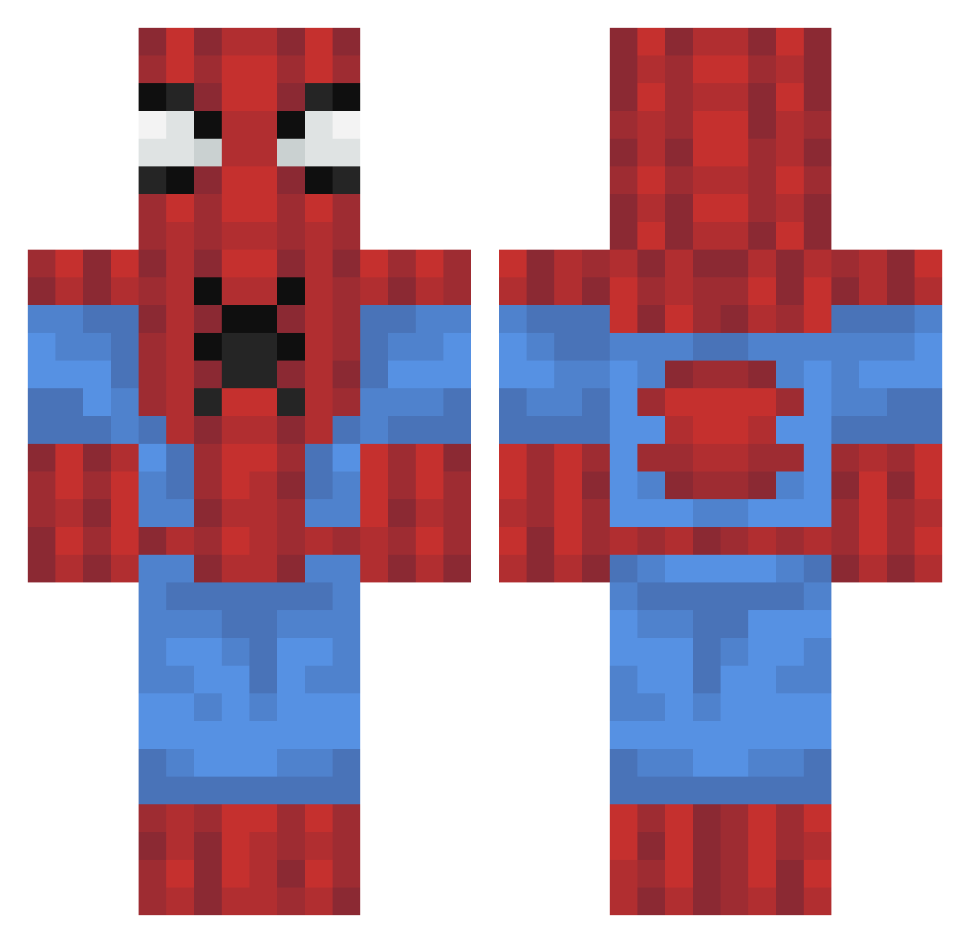 Punduce11 Minecraft skin, front and back view