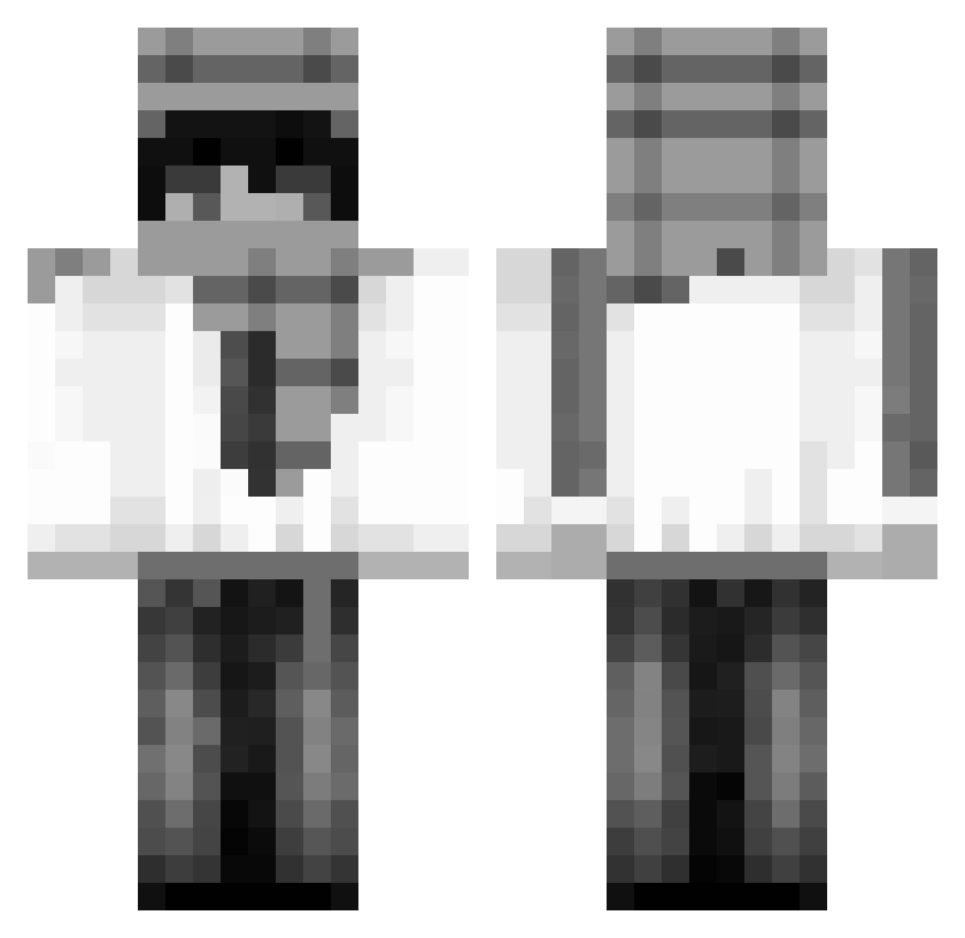 Agencix Minecraft skin, front and back view