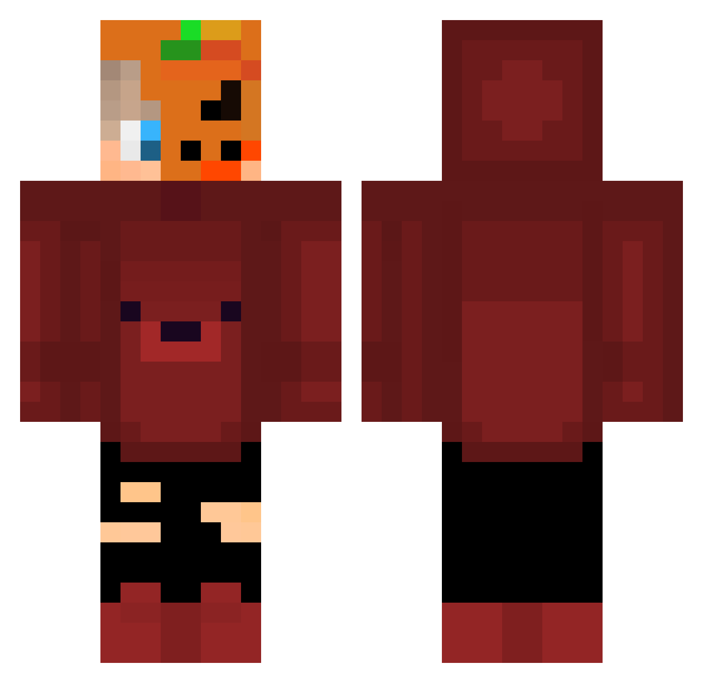 PU_Spy Minecraft skin, front and back view