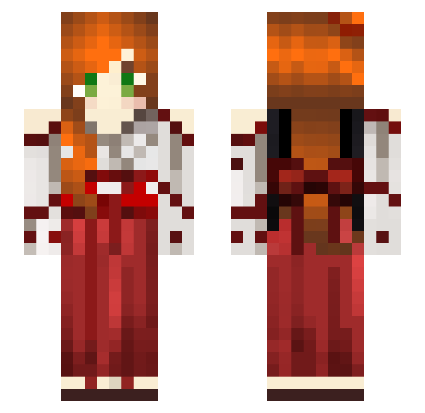 Justin_pick Minecraft skin, front and back view