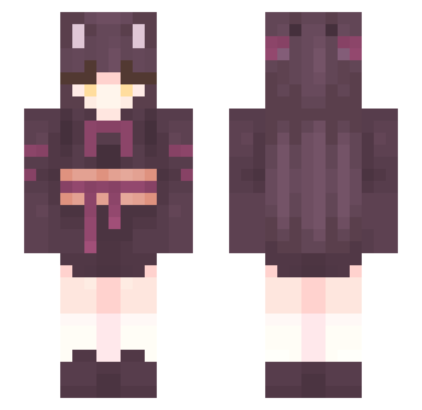 __xyoni Minecraft skin, front and back view