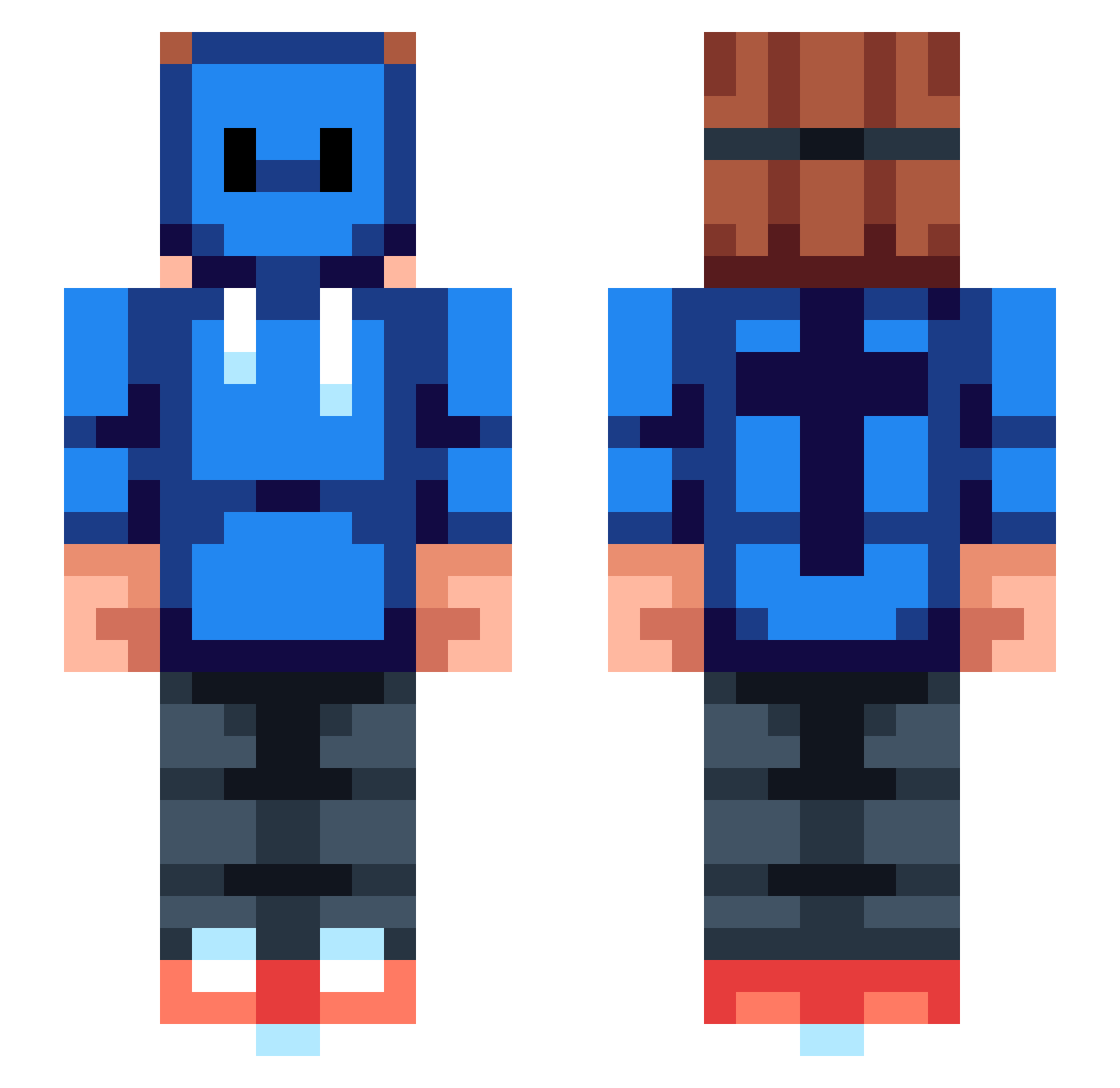 TIB_YT Minecraft skin, front and back view
