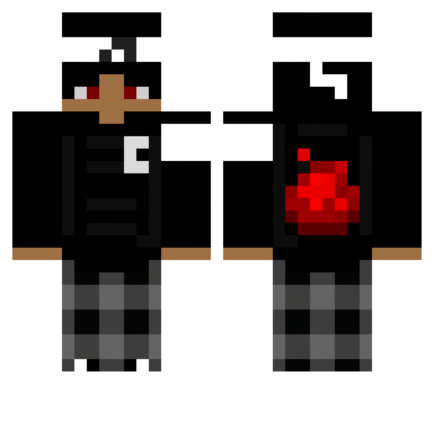 rikemebrz Minecraft skin, front and back view