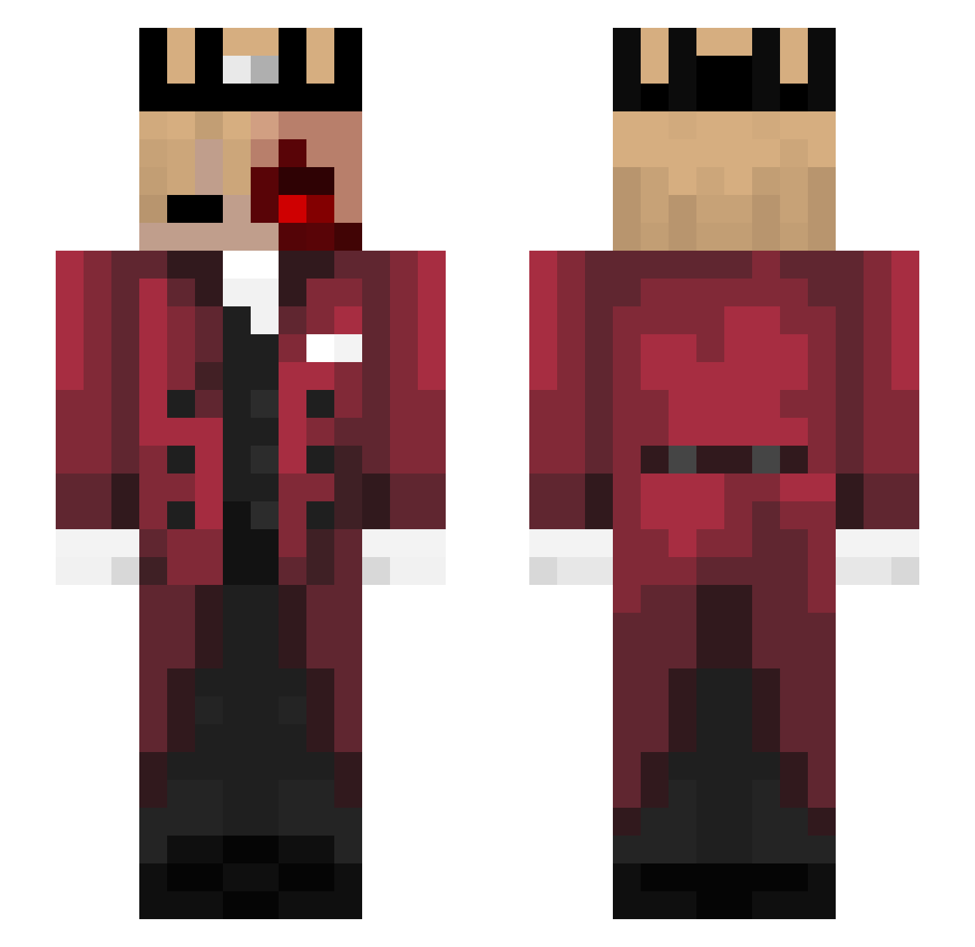 ReyHigh Minecraft skin, front and back view