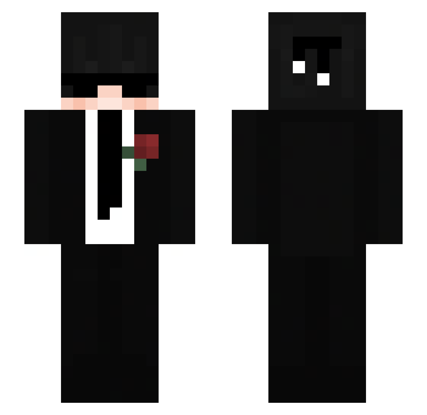Switchered Minecraft skin, front and back view