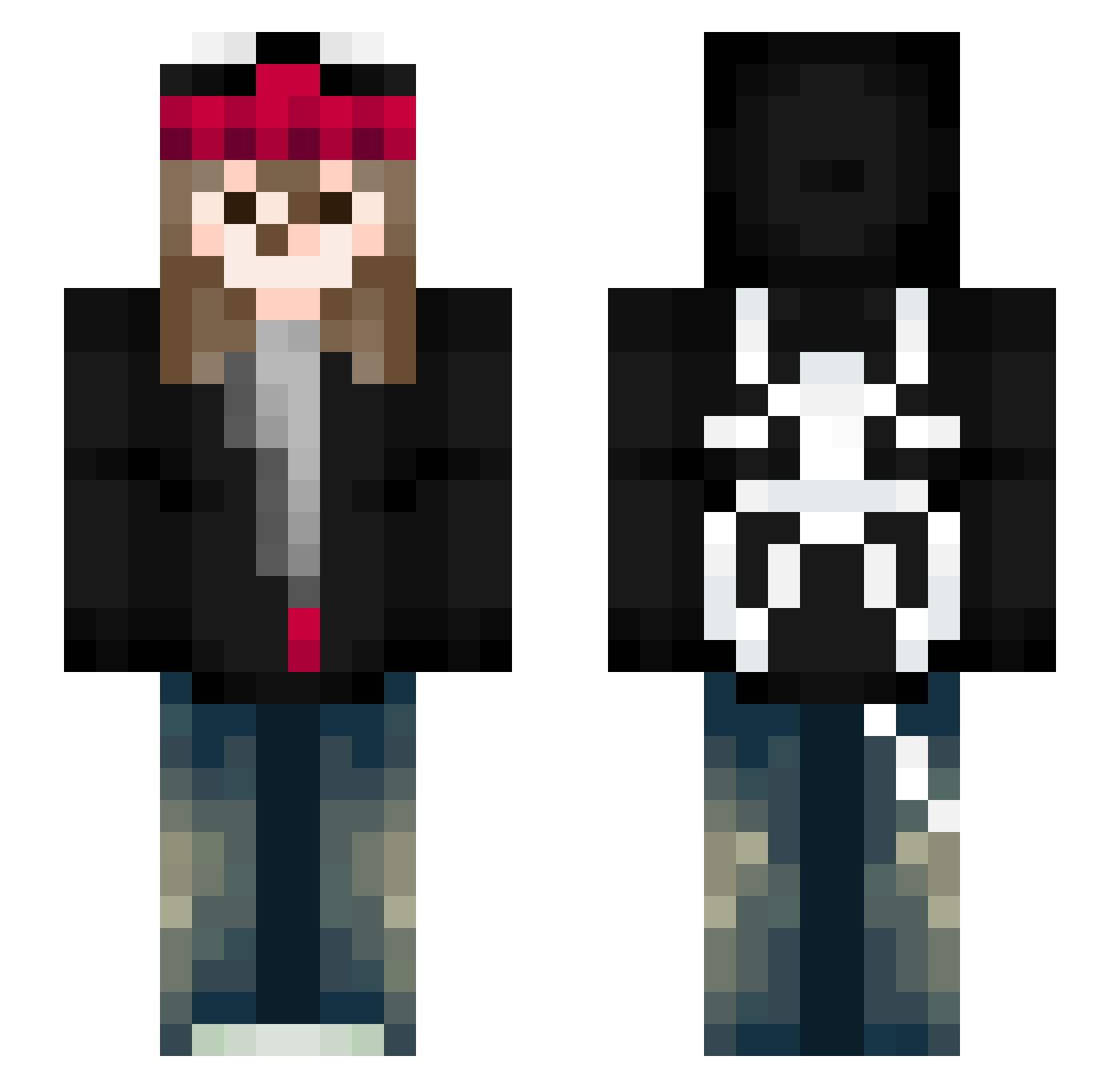 jaeyunish Minecraft skin, front and back view