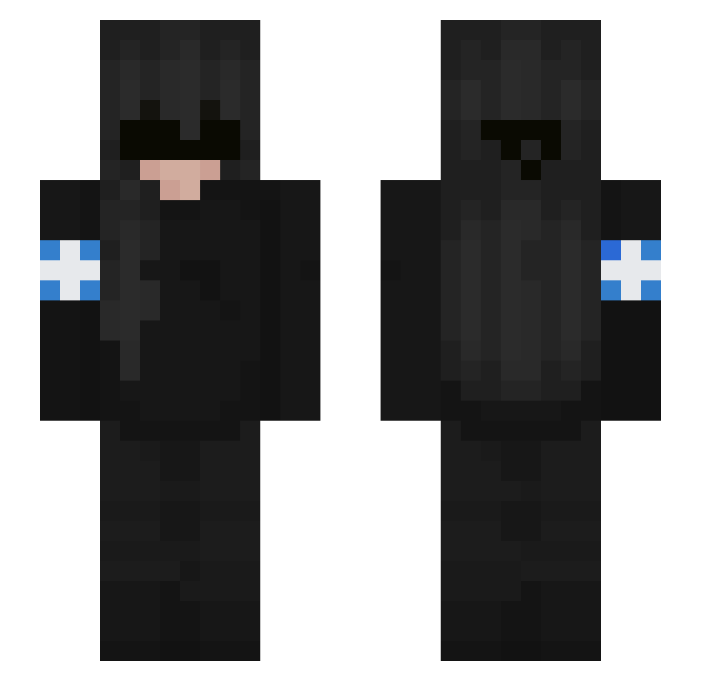 y14_Huzz_hea Minecraft skin, front and back view