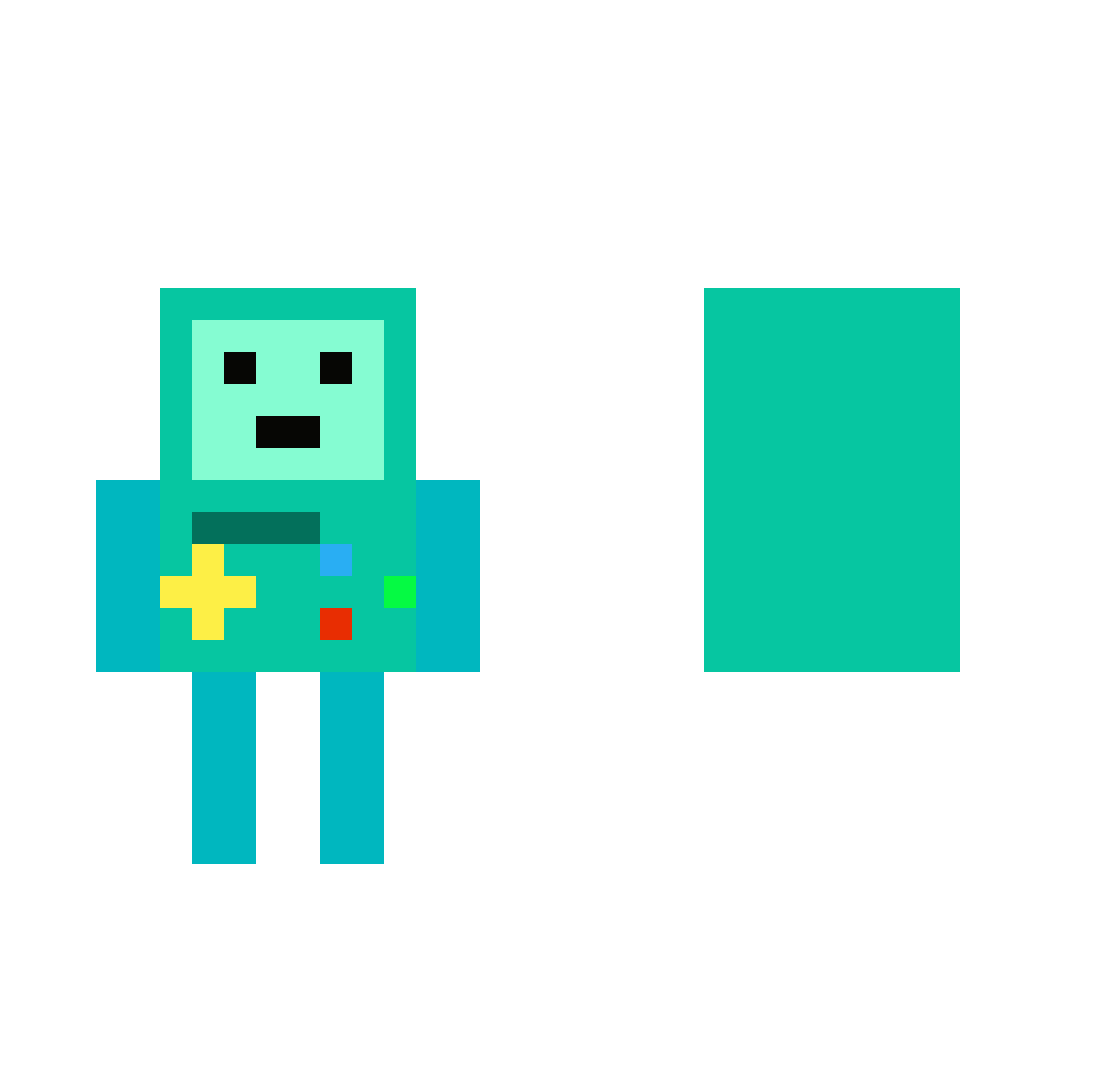 Frippet Minecraft skin, front and back view