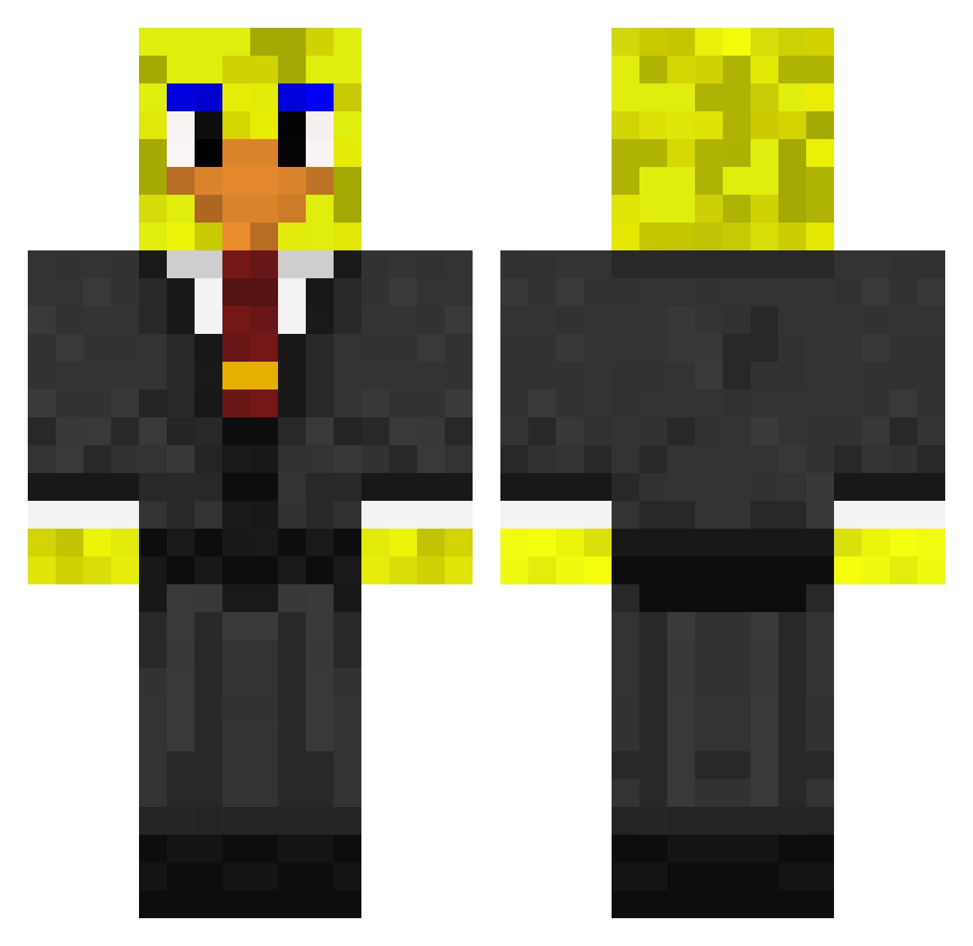 TheLittleBirdy Minecraft skin, front and back view