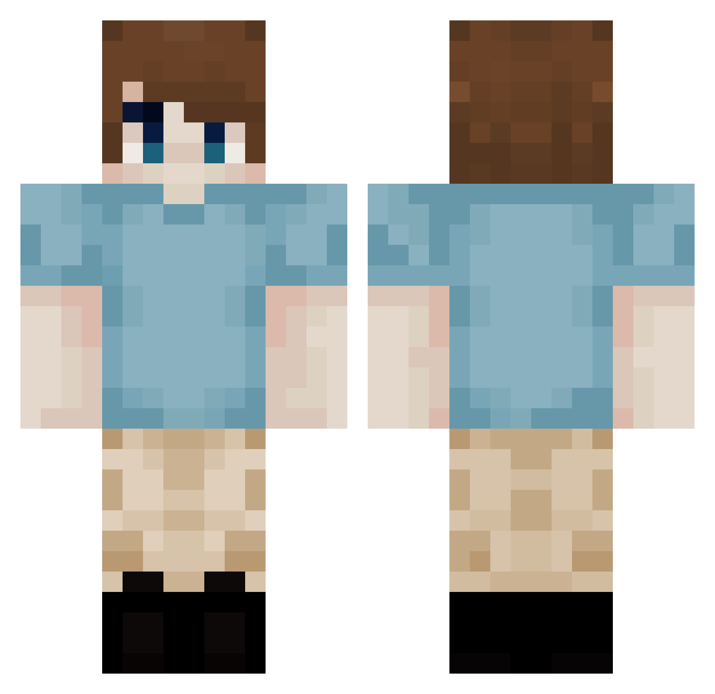wurmh0le Minecraft skin, front and back view