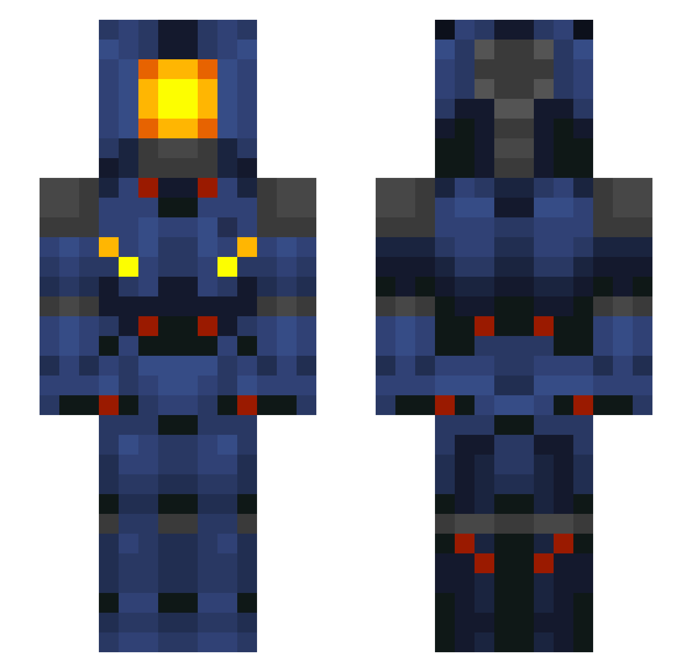 Ryaatt Minecraft skin, front and back view