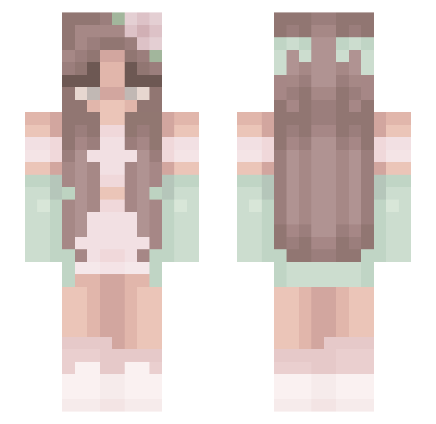 unicornlololee Minecraft skin, front and back view