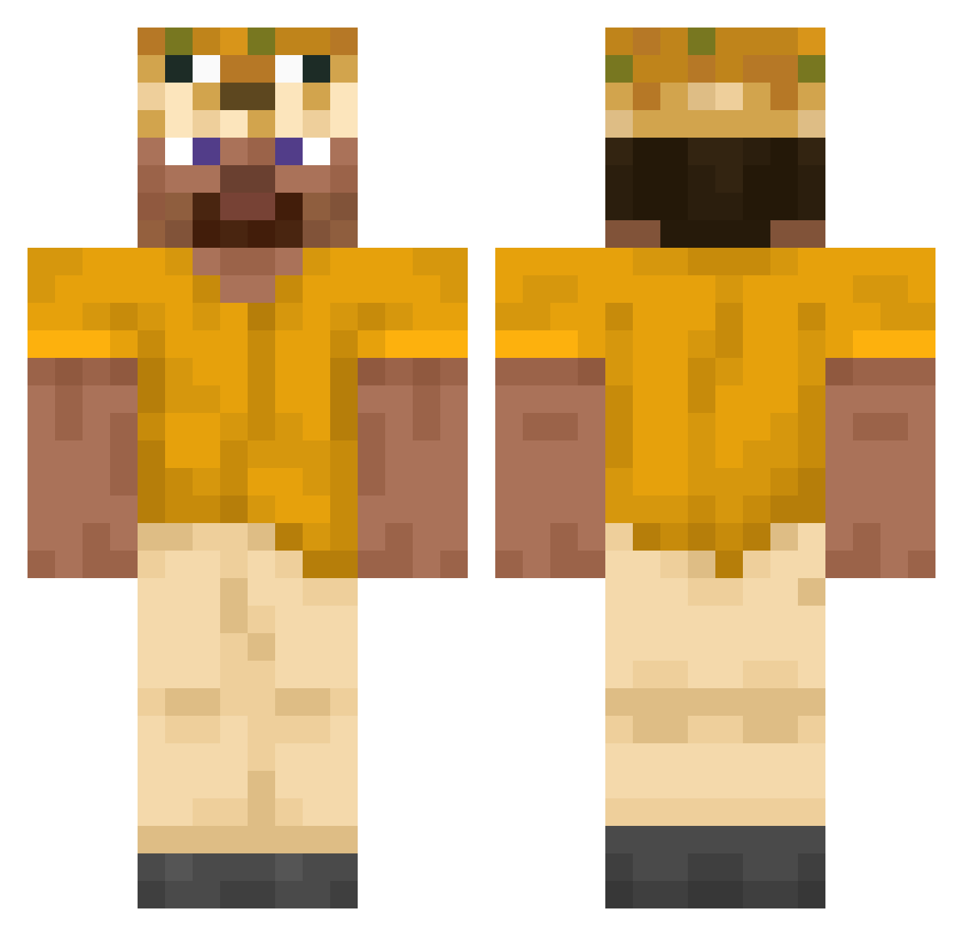 vitalitsy Minecraft skin, front and back view