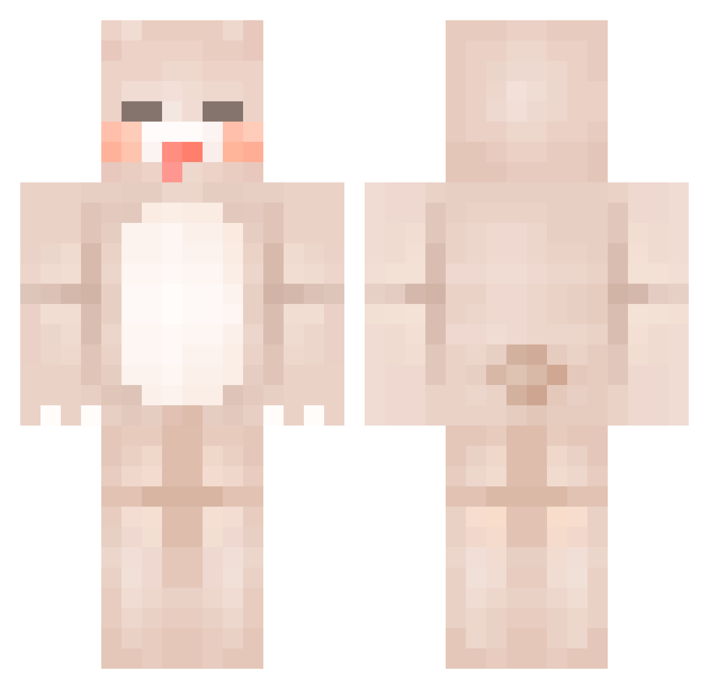 Duckmin Minecraft skin, front and back view