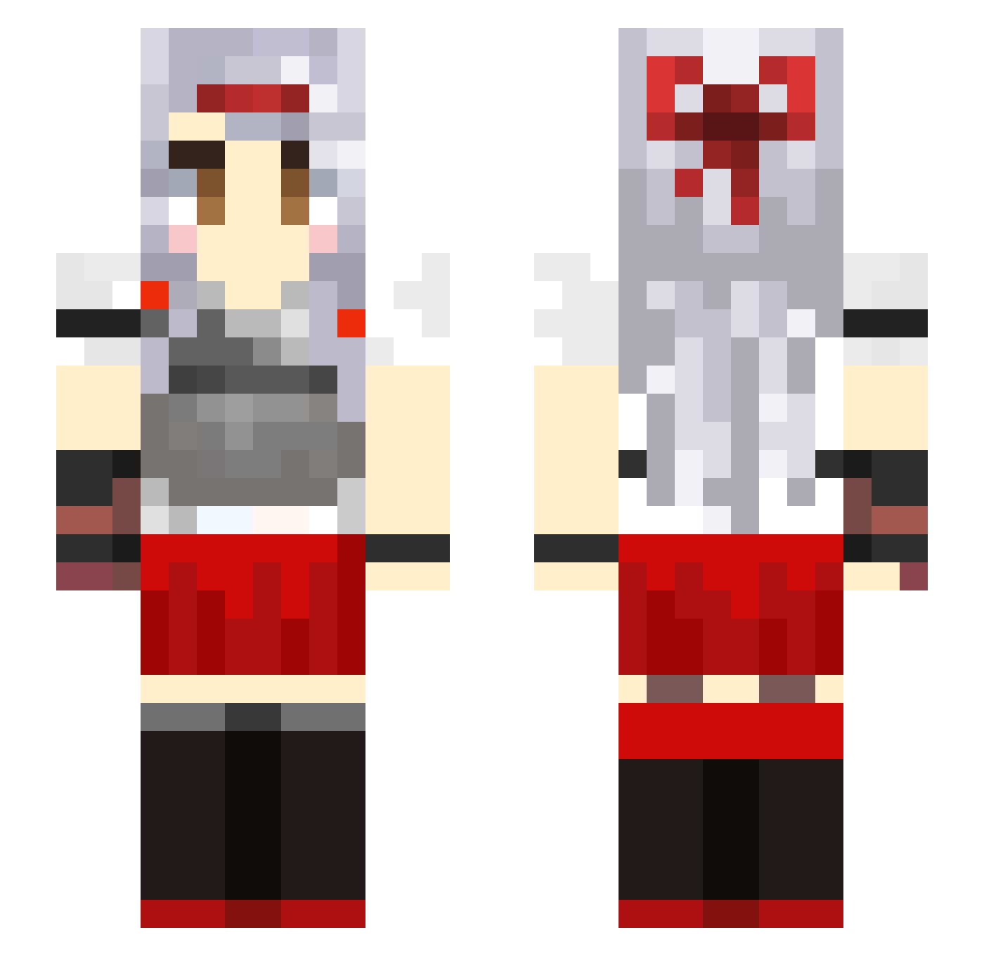zxggg Minecraft skin, front and back view