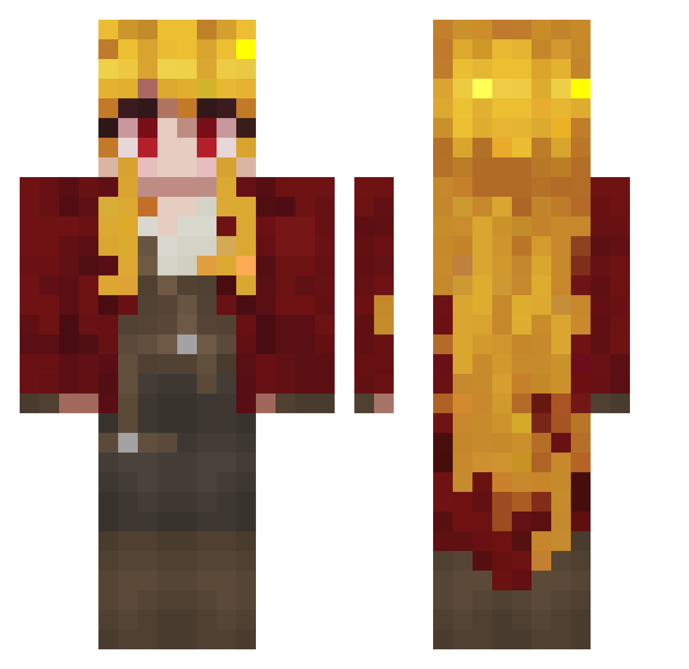 thatsparkerluck Minecraft skin, front and back view