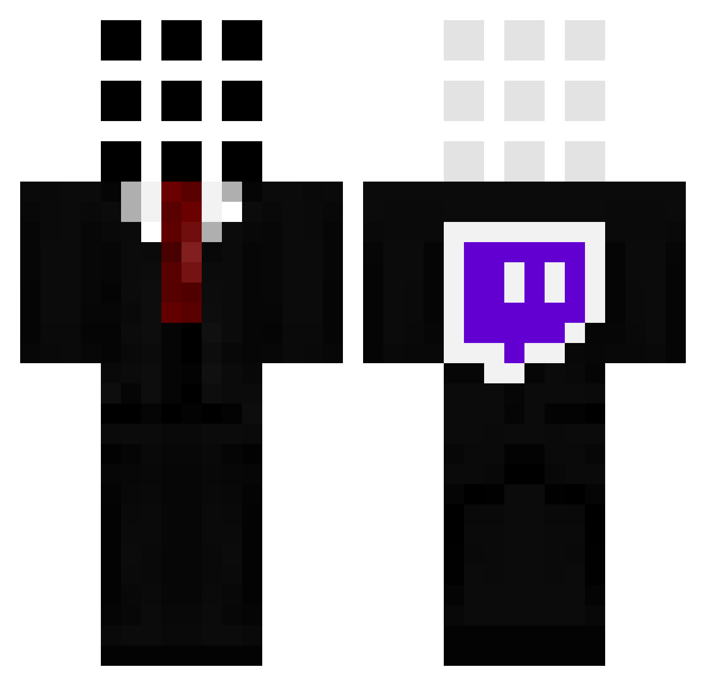 Limov Minecraft skin, front and back view
