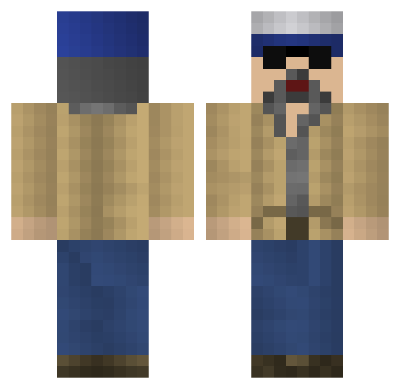 iDeactivate Minecraft skin, front and back view