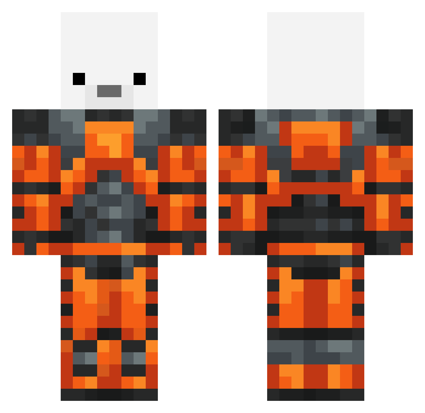 FrankDMG Minecraft skin, front and back view