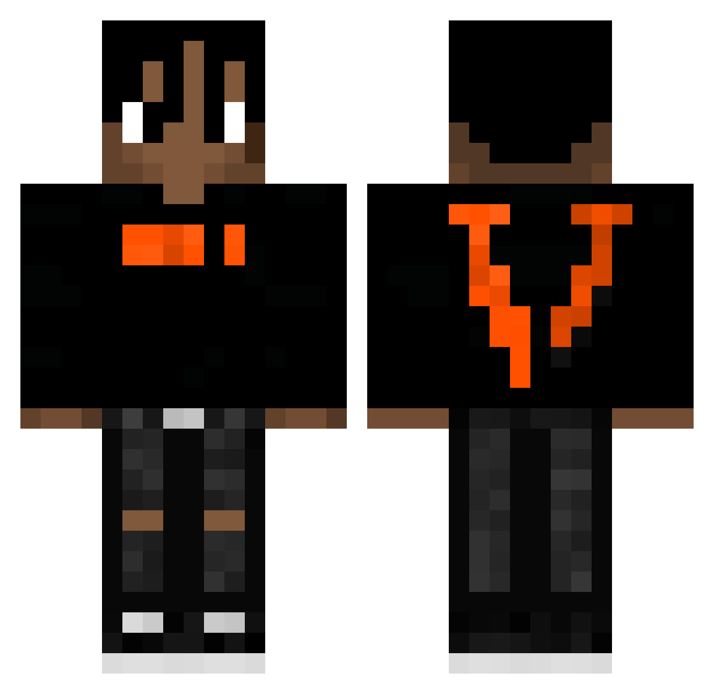 Ye69 Minecraft skin, front and back view