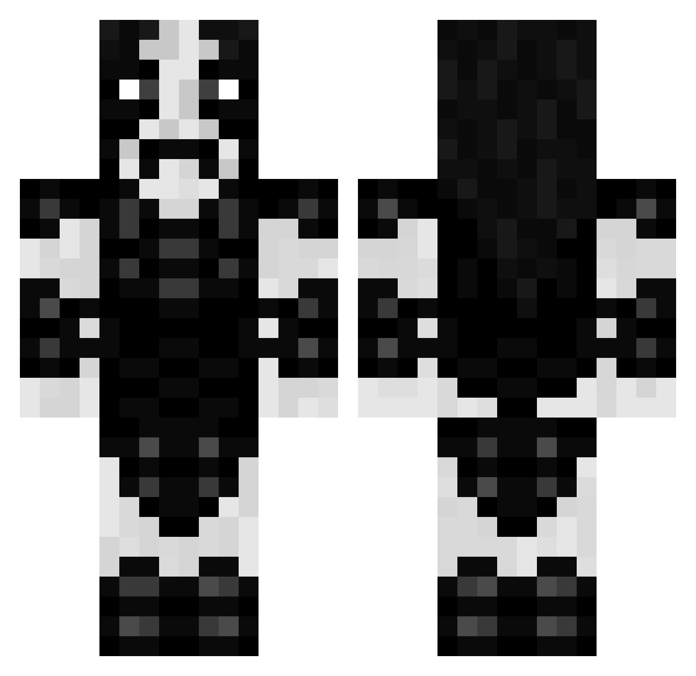 TRVEABBATH Minecraft skin, front and back view