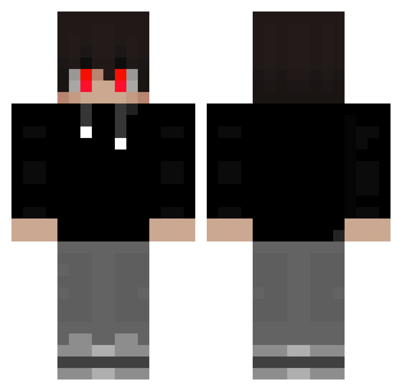 Xalte_ Minecraft skin, front and back view
