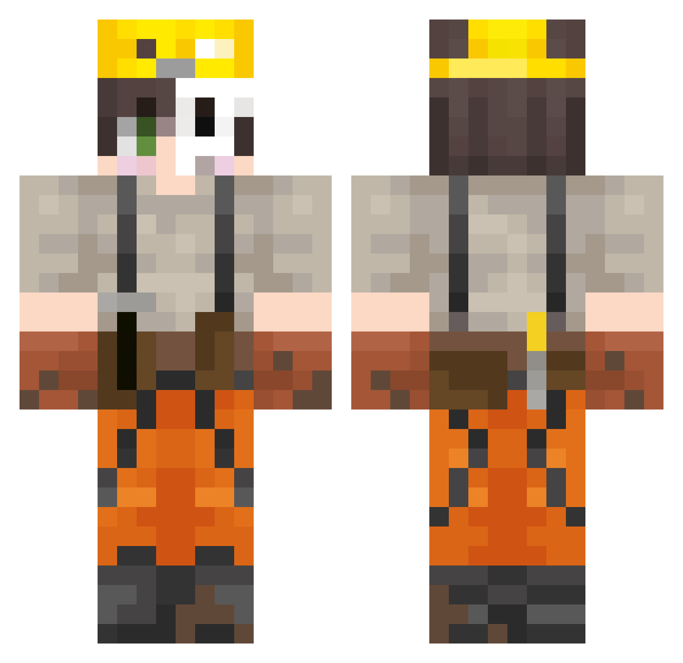 NolanRain Minecraft skin, front and back view