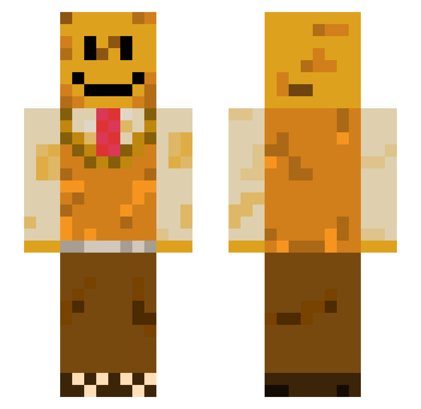 RIP_GUM Minecraft skin, front and back view