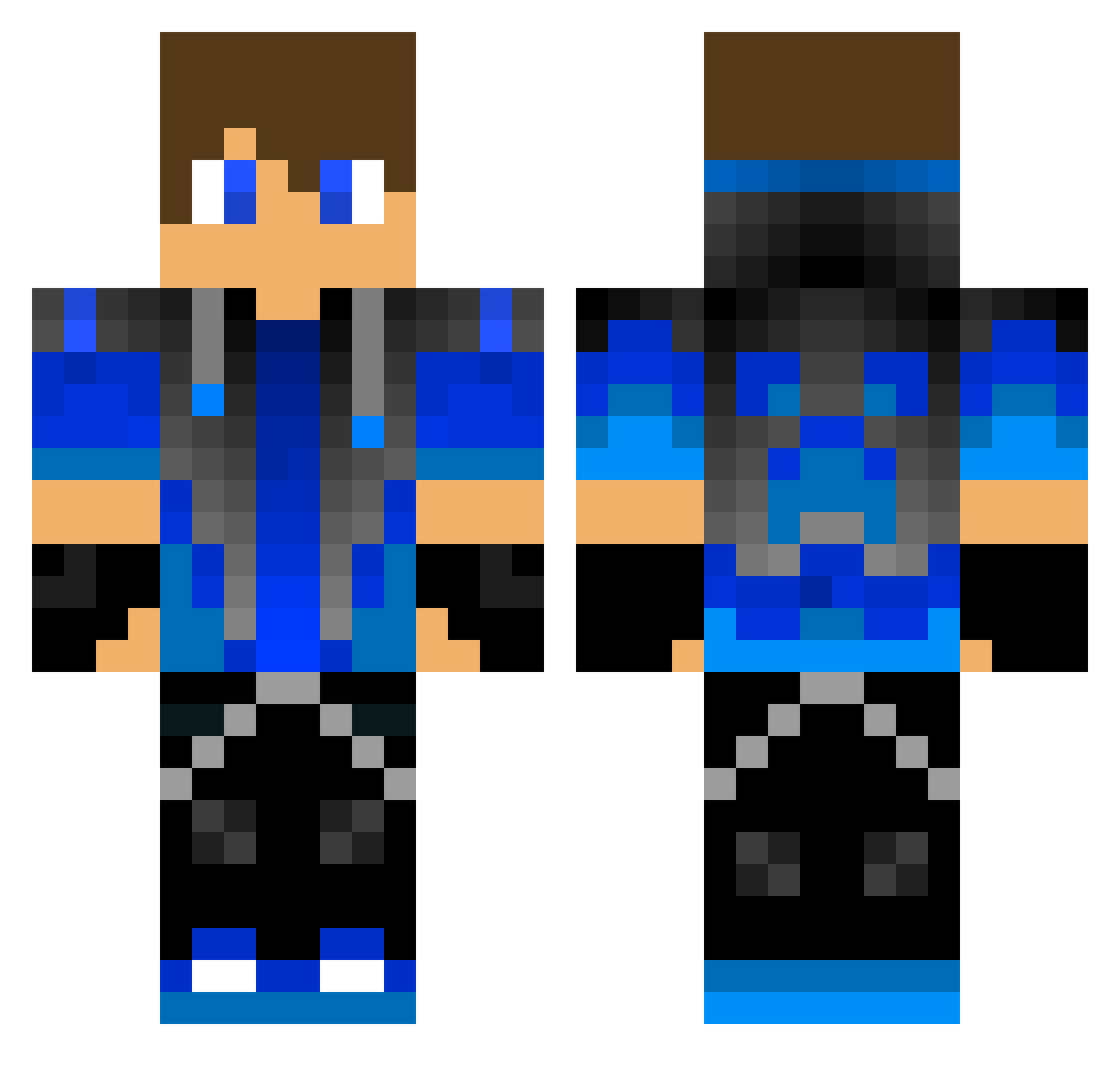 SparkofForce Minecraft skin, front and back view