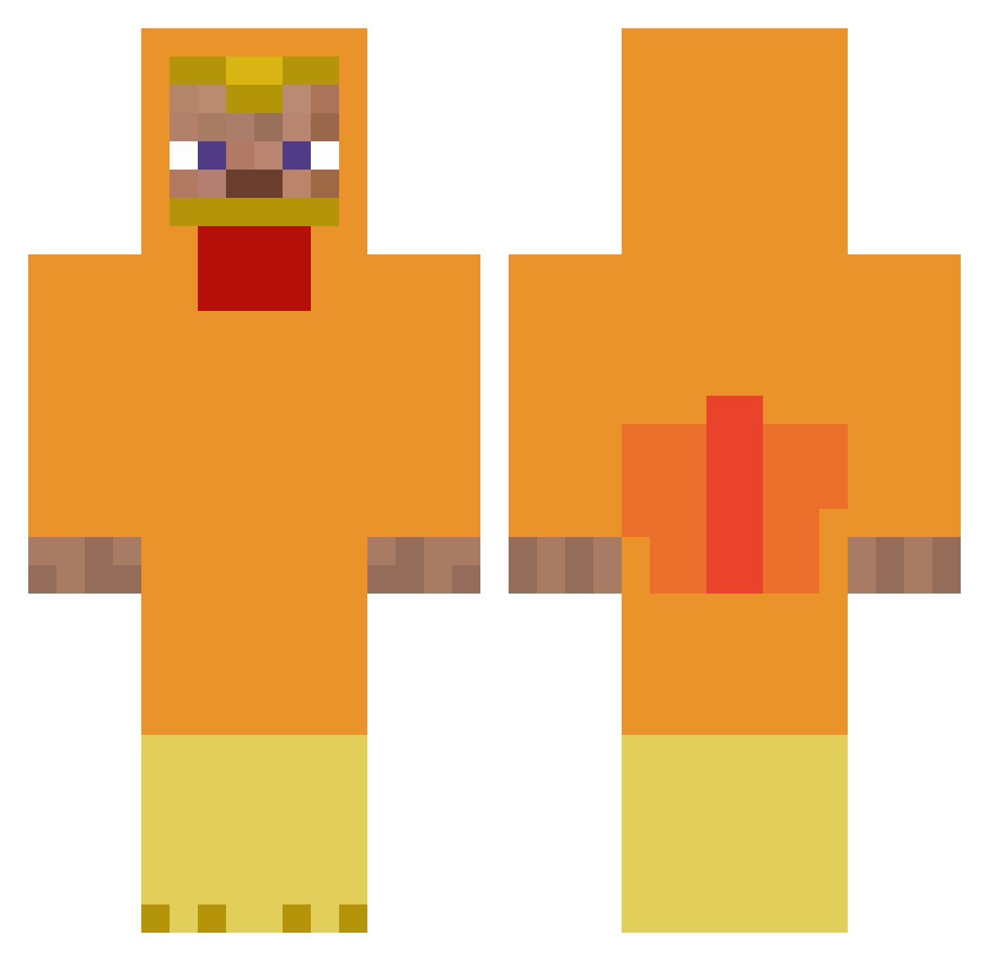 NotAGamer80 Minecraft skin, front and back view