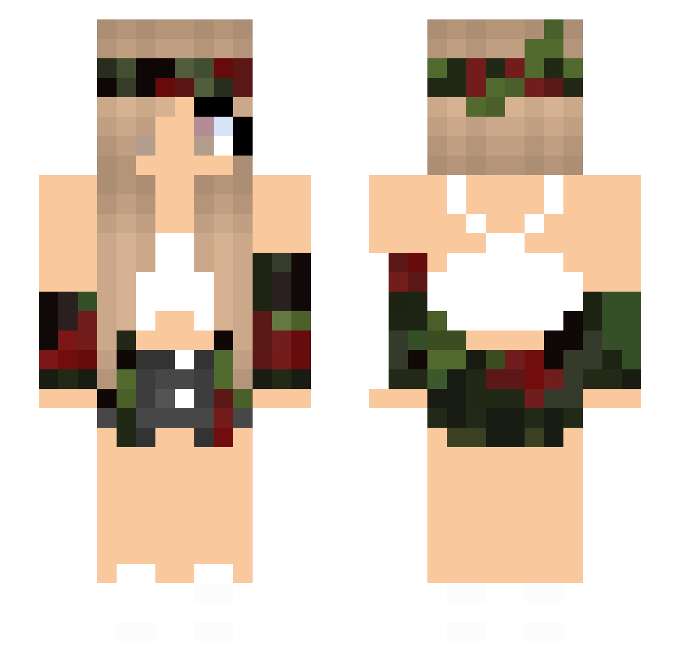 Struggles Minecraft skin, front and back view