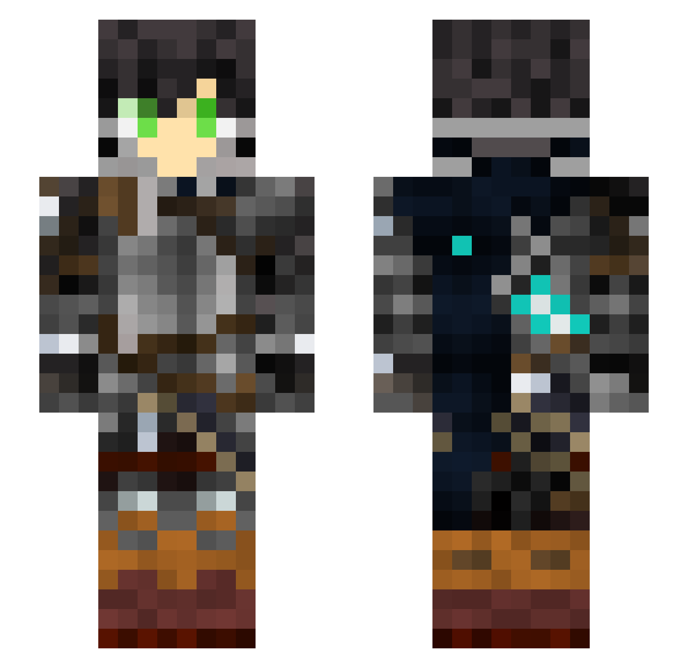 PrismofLight Minecraft skin, front and back view