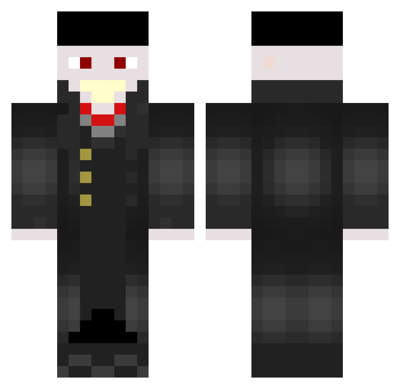 RobotPrimeggyt Minecraft skin, front and back view