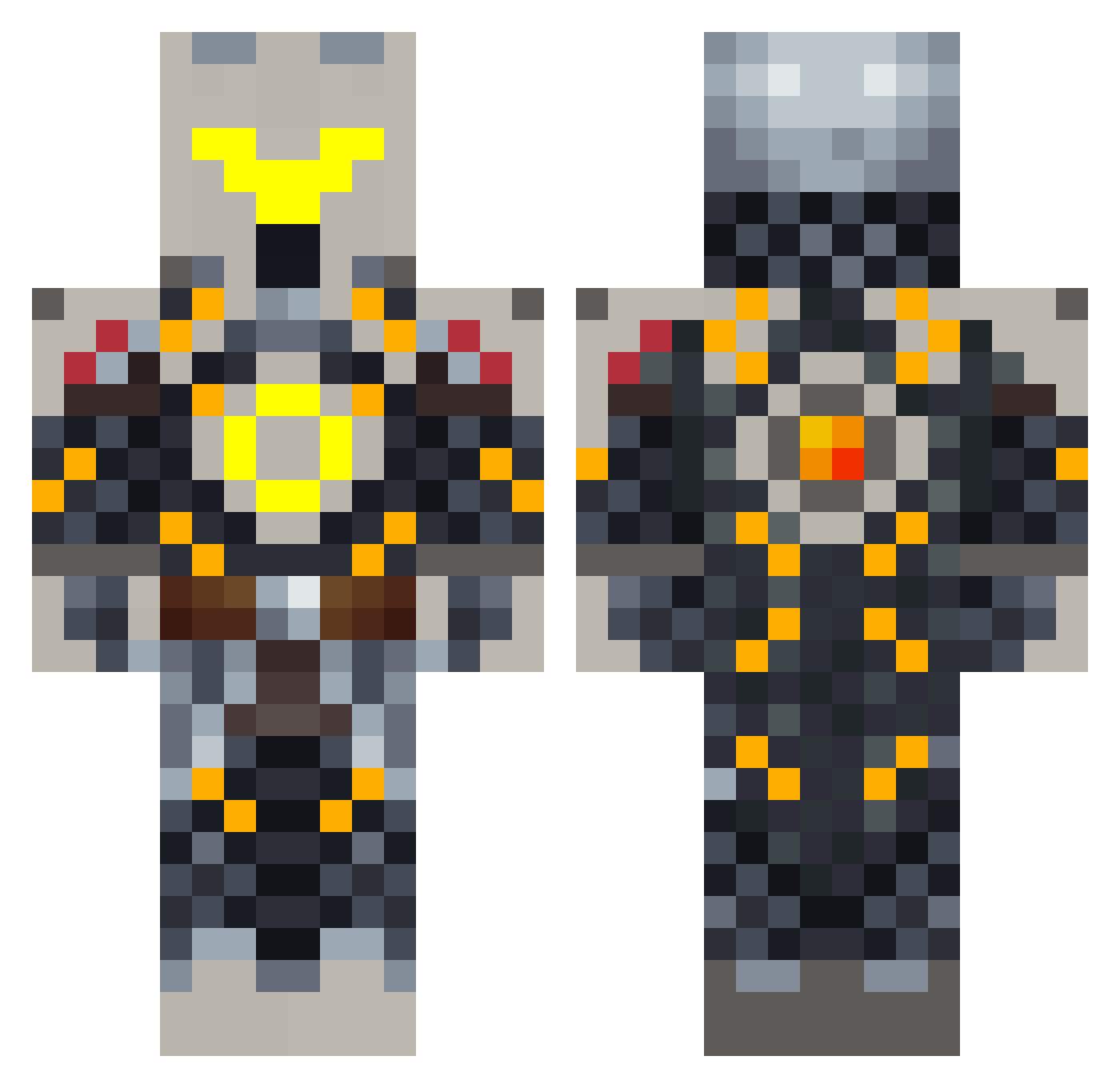Izway Minecraft skin, front and back view