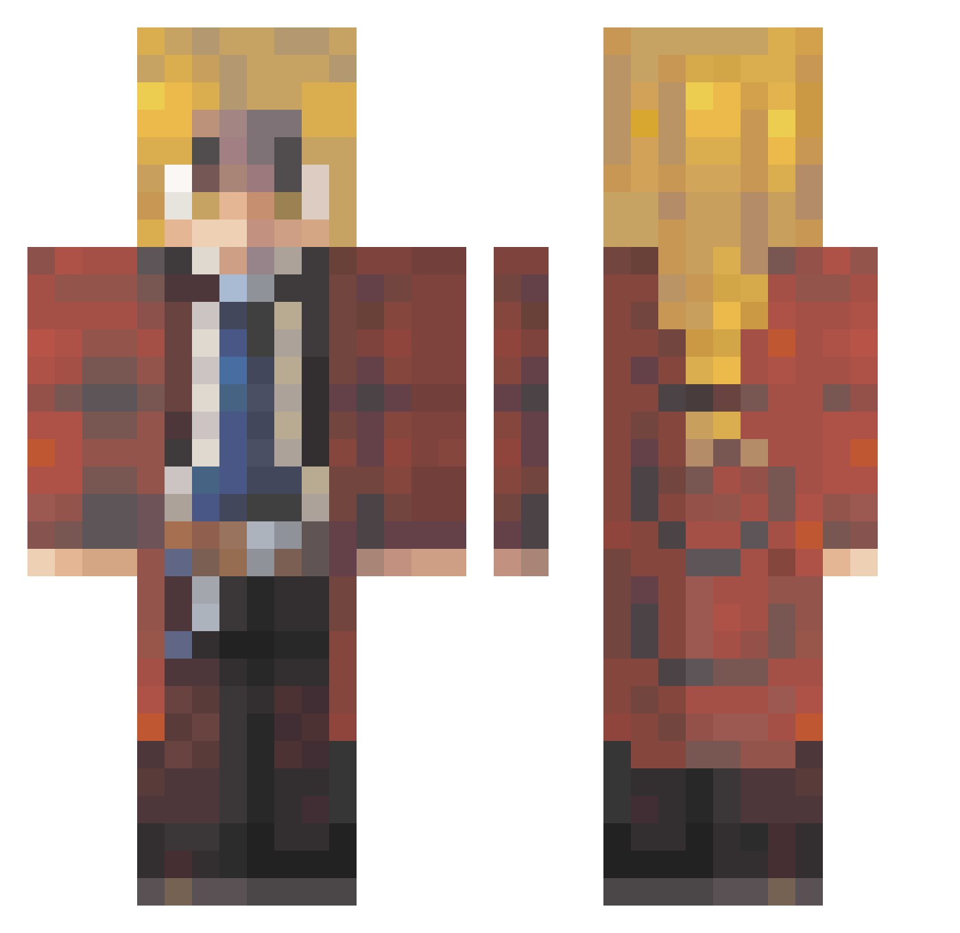 Cerberus4770 Minecraft skin, front and back view
