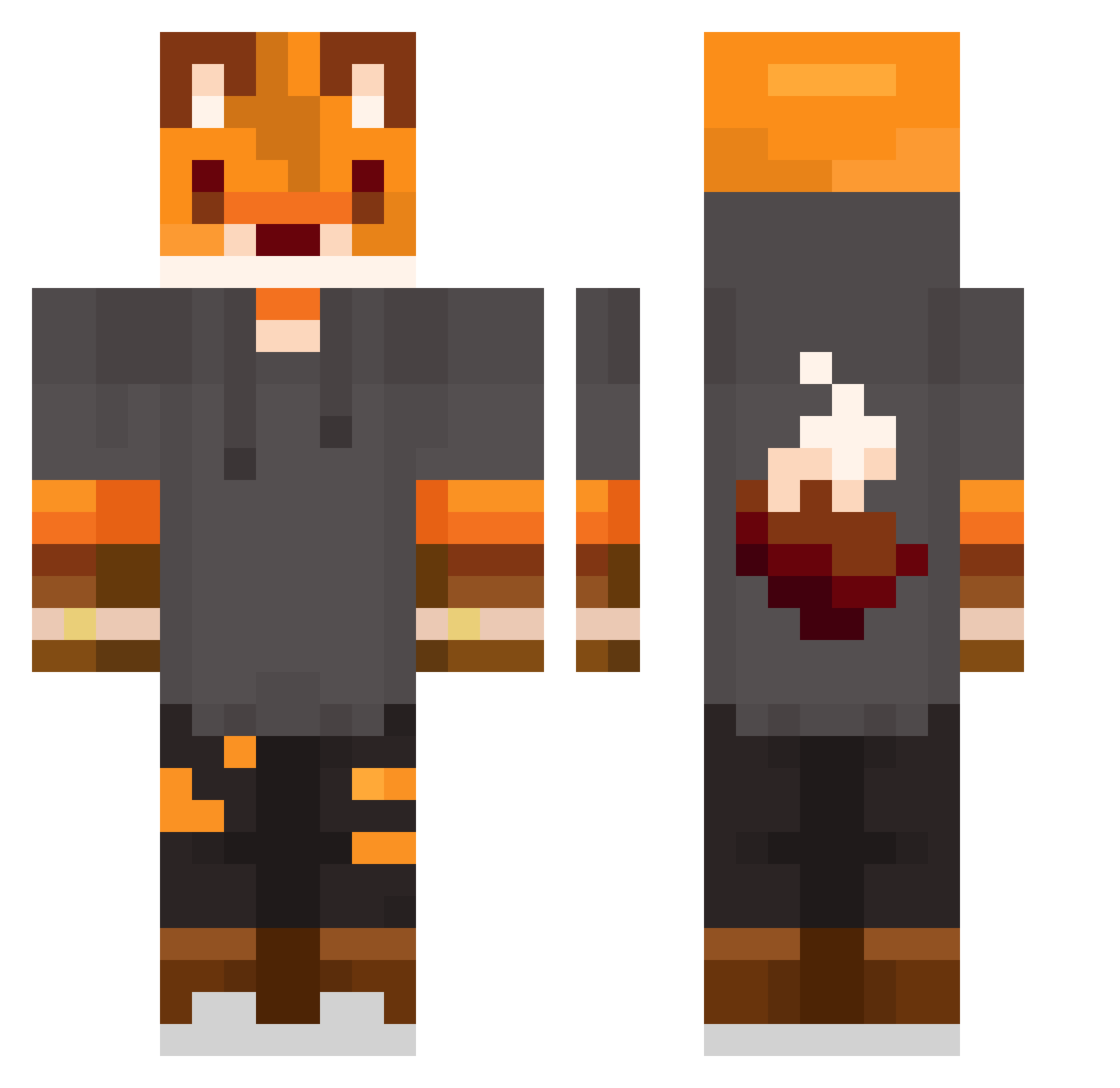 YvarR Minecraft skin, front and back view