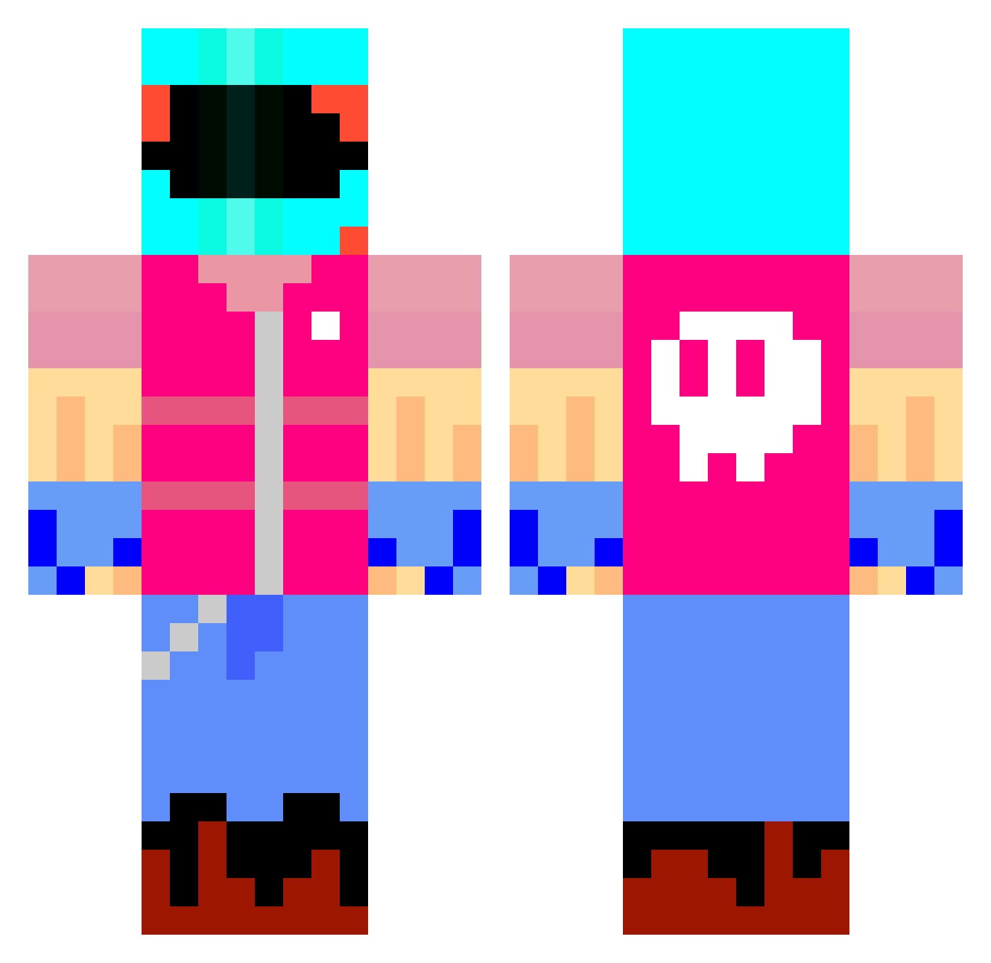 Philstian Minecraft skin, front and back view