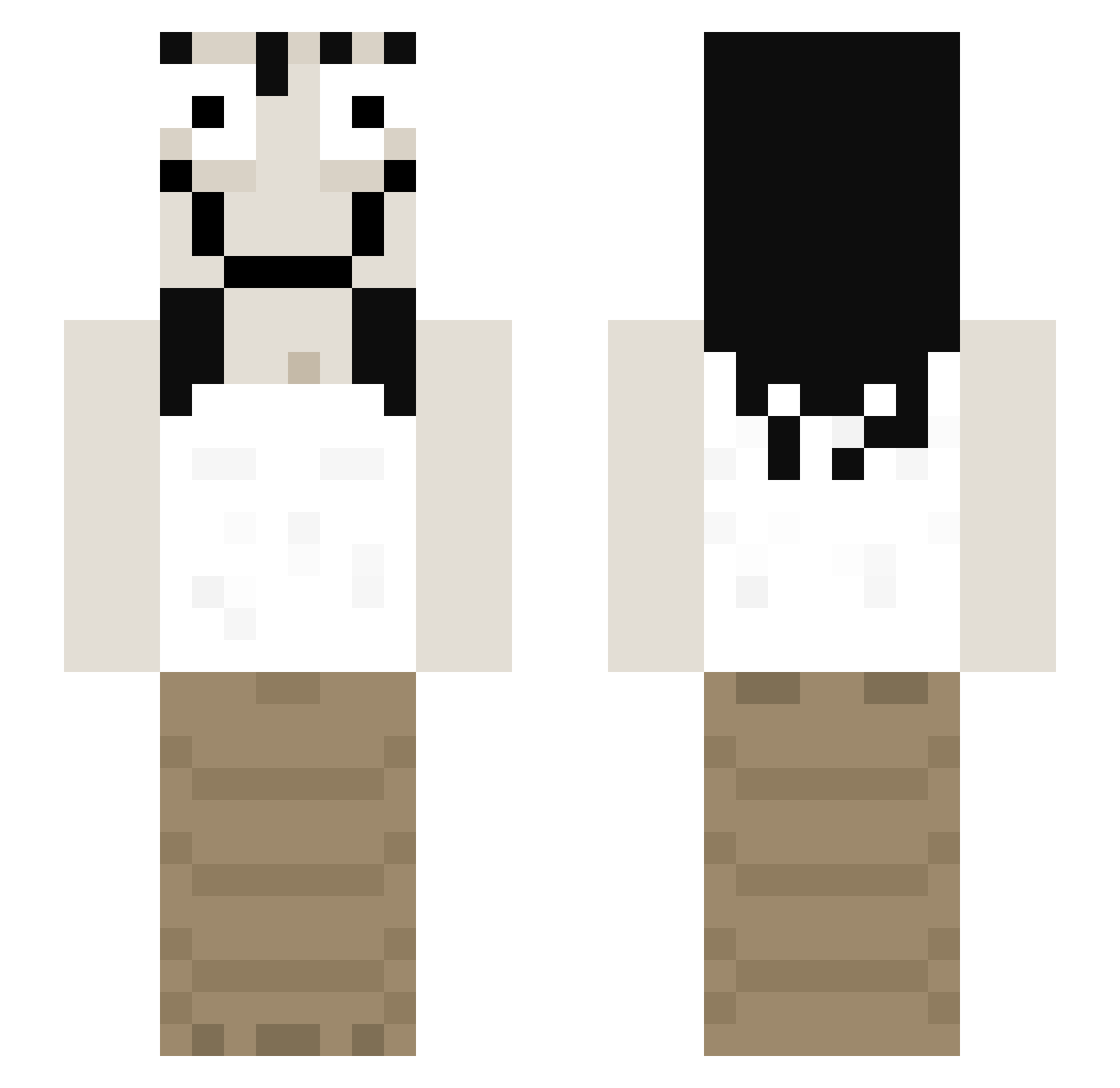 KinKita Minecraft skin, front and back view