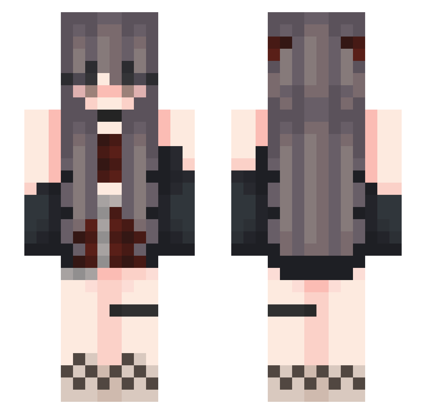 twiilyn Minecraft skin, front and back view