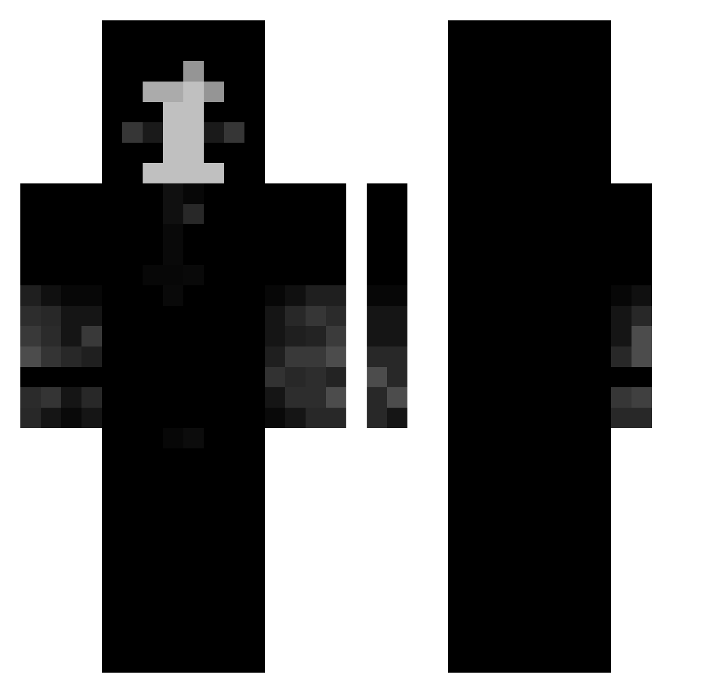zedb1 Minecraft skin, front and back view