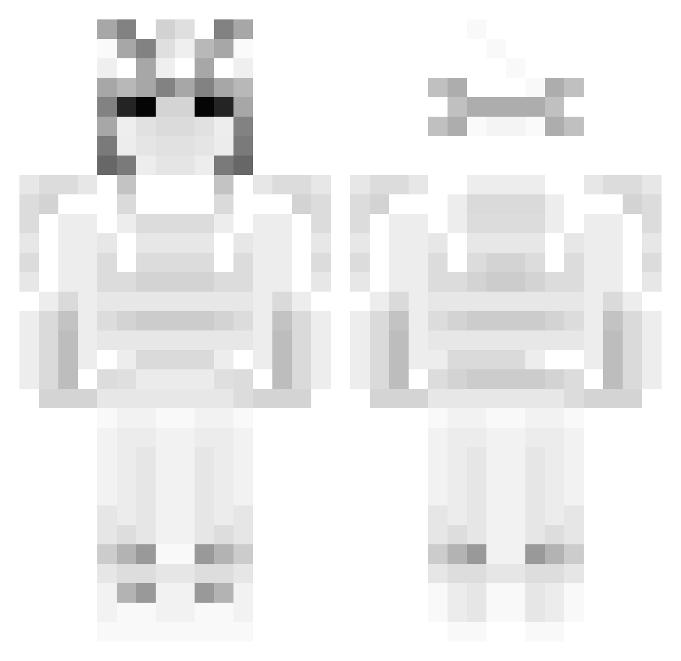 Vyzy Minecraft skin, front and back view