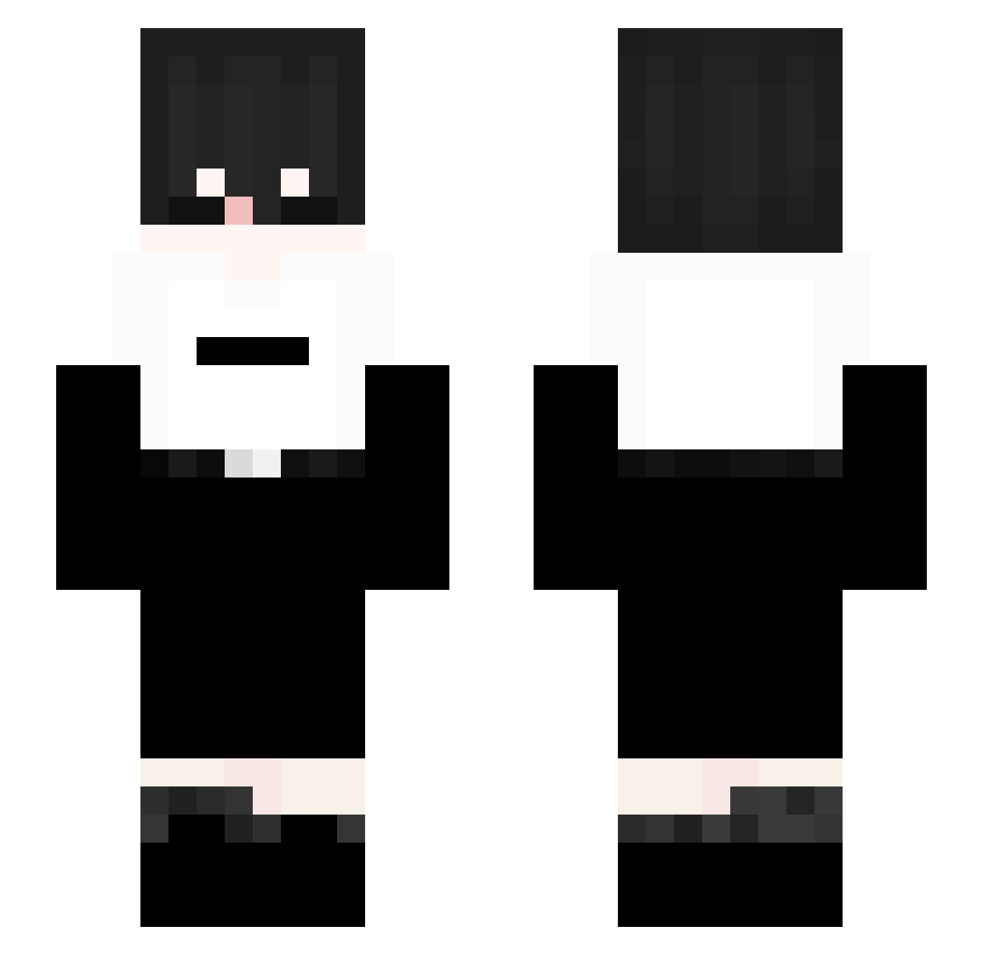 Zaskier Minecraft skin, front and back view