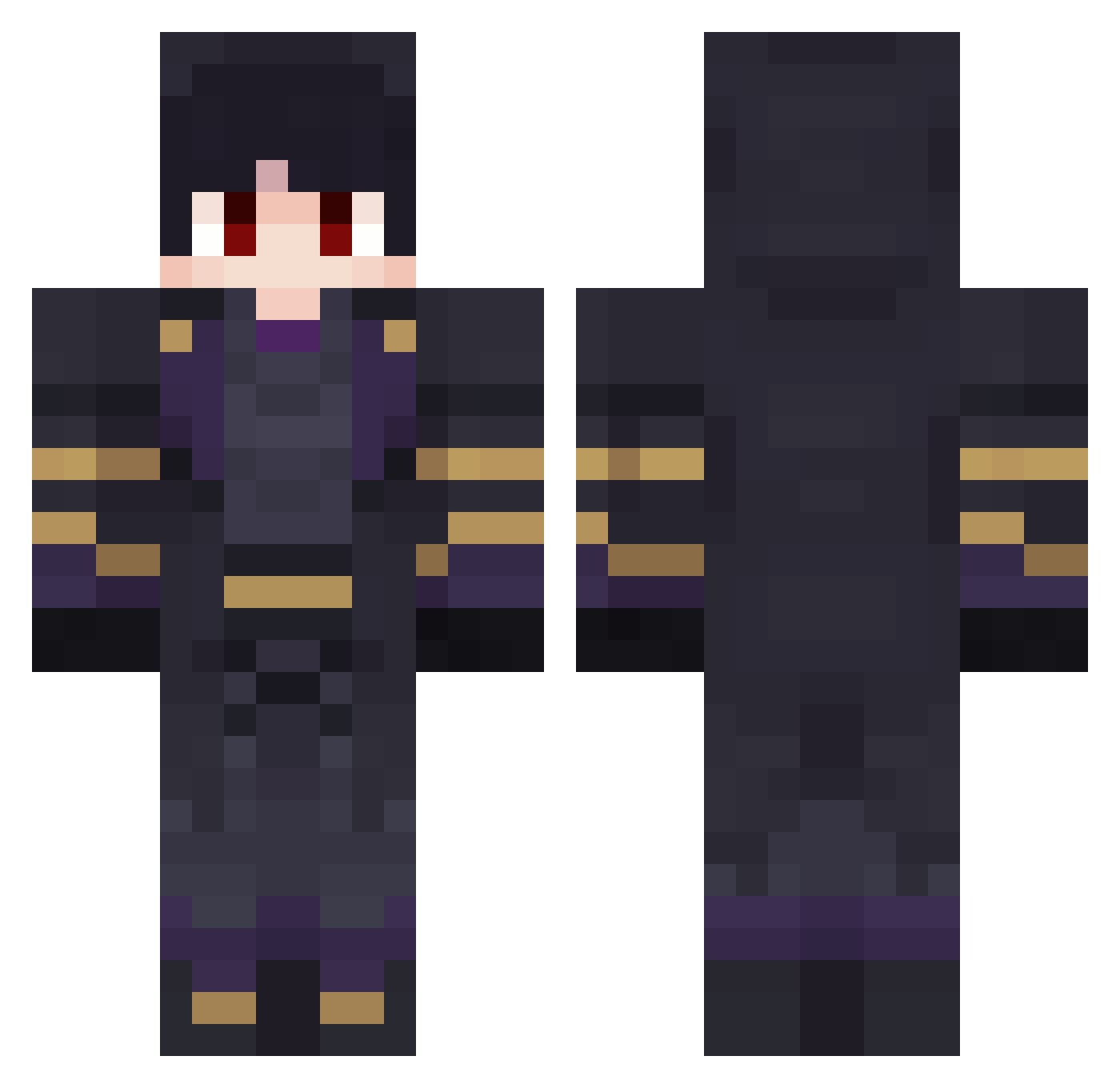 shadow_121 Minecraft skin, front and back view